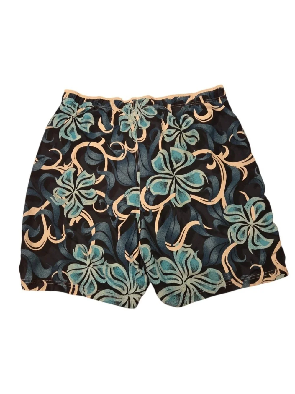Speedo Black & Teal Floral Swim Board Shorts